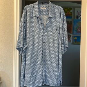 Tommy Bahama Shirt Men's 2xlb Button Up Short Sleeve Blue Me…